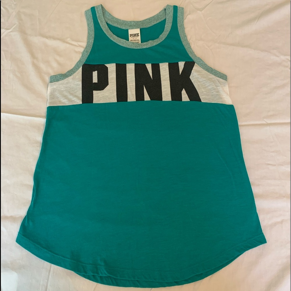 Teal Victoria Secret Pink tank top size small
